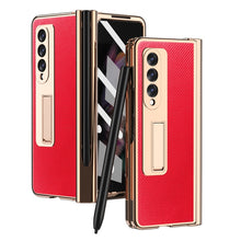 Load image into Gallery viewer, Electroplated Hinge Pen Slot Kevlar Phone Case, For Samsung Galaxy Z Fold3 5G