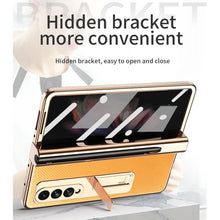 Load image into Gallery viewer, Electroplated Hinge Pen Slot Kevlar Phone Case, For Samsung Galaxy Z Fold3 5G