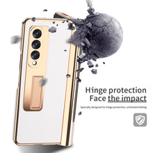 Load image into Gallery viewer, Electroplated Hinge Pen Slot Lychee Phone Case, For Samsung Galaxy Z Fold3 5G