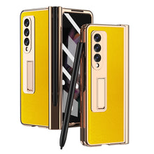 Load image into Gallery viewer, Electroplated Hinge Pen Slot Cross Phone Case, For Samsung Galaxy Z Fold3 5G