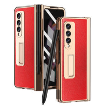 Load image into Gallery viewer, Electroplated Hinge Pen Slot Cross Phone Case, For Samsung Galaxy Z Fold3 5G