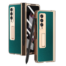 Load image into Gallery viewer, Electroplated Hinge Pen Slot Cross Phone Case, For Samsung Galaxy Z Fold3 5G