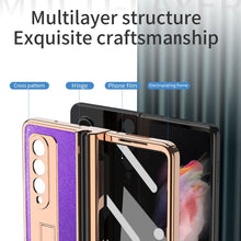 Load image into Gallery viewer, Electroplated Hinge Pen Slot Cross Phone Case, For Samsung Galaxy Z Fold3 5G