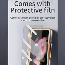 Load image into Gallery viewer, Electroplated Hinge Pen Slot Cross Phone Case, For Samsung Galaxy Z Fold3 5G