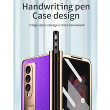 Load image into Gallery viewer, Electroplated Hinge Pen Slot Cross Phone Case, For Samsung Galaxy Z Fold3 5G