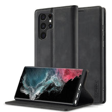 Load image into Gallery viewer, LC.IMEEKE Soft PU + TPU Magnetic Skin-friendly Feeling Leather Phone Case, For Samsung Galaxy S22 Ultra, For Samsung Galaxy S22