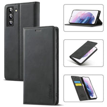 Load image into Gallery viewer, LC.IMEEKE Soft PU + TPU Magnetic Skin-friendly Feeling Leather Phone Case, For Samsung Galaxy S22 Ultra, For Samsung Galaxy S22