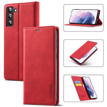 Load image into Gallery viewer, LC.IMEEKE Soft PU + TPU Magnetic Skin-friendly Feeling Leather Phone Case, For Samsung Galaxy S22 Ultra, For Samsung Galaxy S22