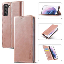 Load image into Gallery viewer, LC.IMEEKE Soft PU + TPU Magnetic Skin-friendly Feeling Leather Phone Case, For Samsung Galaxy S22 Ultra, For Samsung Galaxy S22
