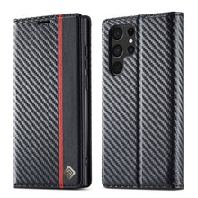 Load image into Gallery viewer, LC.IMEEKE Carbon Fiber Horizontal Flip Leather Phone Case, For Samsung Galaxy A13 5G, For Samsung Galaxy S22 Ultra 5G