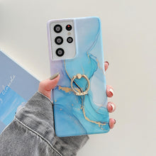 Load image into Gallery viewer, Ring Holder Glitter Marble Phone Case, For Samsung Galaxy S22 5G