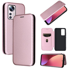 Load image into Gallery viewer, Carbon Fiber Texture Magnetic Horizontal Flip PU Phone Case, For Sharp Aquos Wish SHG06, For Xiaomi 12 5G