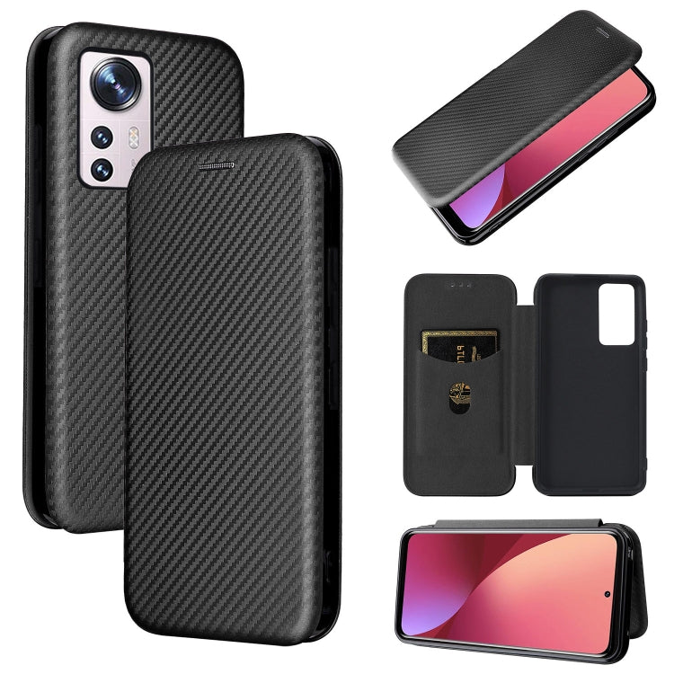 Carbon Fiber Texture Magnetic Horizontal Flip PU Phone Case, For Sharp Aquos Wish SHG06, For Xiaomi 12 5G