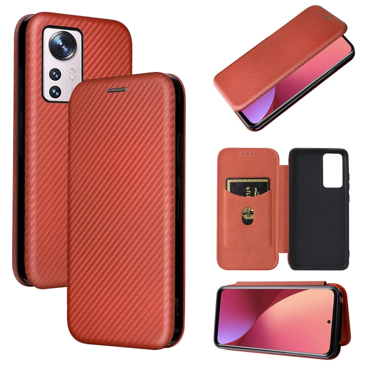 Carbon Fiber Texture Magnetic Horizontal Flip PU Phone Case, For Sharp Aquos Wish SHG06, For Xiaomi 12 5G