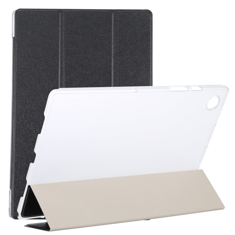 Silk Texture 3-fold Leather Tablet Case, For Samsung Galaxy Tab A8 10.5 2021 X200 / X205