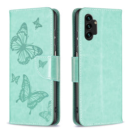 Two Butterflies Embossing Leather Phone Case, For Samsung Galaxy A13 4G, For Samsung Galaxy A33 5G, For Samsung Galaxy A73 5G, For Xiaomi 12