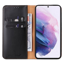 Load image into Gallery viewer, Fierre Shann PU Genuine Leather Texture Leather Phone Case, For Samsung Galaxy S22 5G, For Samsung Galaxy S22+ 5G, For Samsung Galaxy S22 Ultra 5G