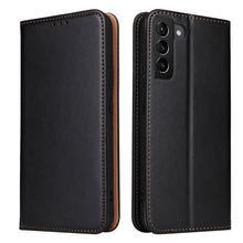 Load image into Gallery viewer, Fierre Shann PU Genuine Leather Texture Leather Phone Case, For Samsung Galaxy S22 5G, For Samsung Galaxy S22+ 5G, For Samsung Galaxy S22 Ultra 5G