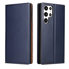 Load image into Gallery viewer, Fierre Shann PU Genuine Leather Texture Leather Phone Case, For Samsung Galaxy S22 5G, For Samsung Galaxy S22+ 5G, For Samsung Galaxy S22 Ultra 5G