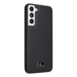 Fierre Shann Leather Texture Phone Back Cover Case, For Samsung Galaxy S22 5G, For Samsung Galaxy S22+ 5G, For Samsung Galaxy S22 Ultra 5G