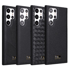 Load image into Gallery viewer, Fierre Shann Leather Texture Phone Back Cover Case, For Samsung Galaxy S22 Ultra 5G