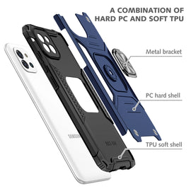 Magnetic Armor TPU + PC Holder Phone Case, For Motorola Moto G Pure, For Xiaomi Redmi Note 11, For Samsung Galaxy A03 164mm, For Samsung Galaxy A13 5G, For Samsung Galaxy A33 5G