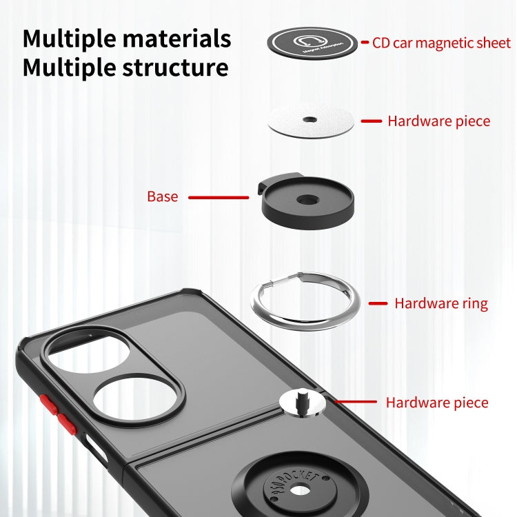 Q Shadow 1 Series TPU + PC Holder Phone Case, For Huawei P50 Pocket, For Samsung Galaxy Z Flip 3 5G