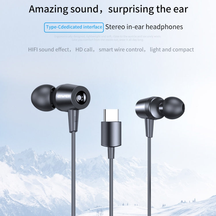 awei TC-1 Type-C / USB-C Stereo Surround In-ear Wired Earphone