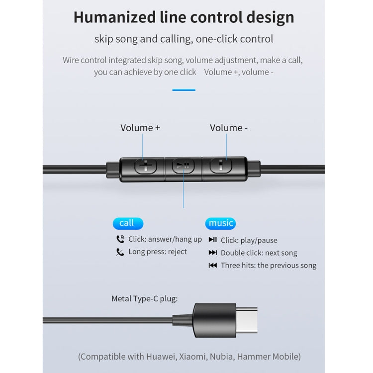 awei TC-1 Type-C / USB-C Stereo Surround In-ear Wired Earphone