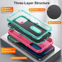 Load image into Gallery viewer, 3 in 1 Rugged Holder Phone Case, For iPhone 13, For iPhone 13 Pro, For iPhone 13 Pro Max, For iPhone 12 / 12 Pro, For iPhone 12 Pro Max, For iPhone 11