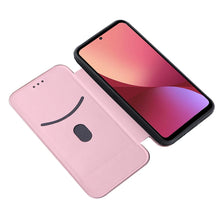 Load image into Gallery viewer, Carbon Fiber Texture Magnetic Horizontal Flip PU Phone Case, For Xiaomi 12 Pro