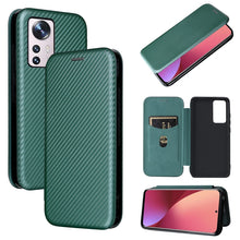 Load image into Gallery viewer, Carbon Fiber Texture Magnetic Horizontal Flip PU Phone Case, For Xiaomi 12 Pro