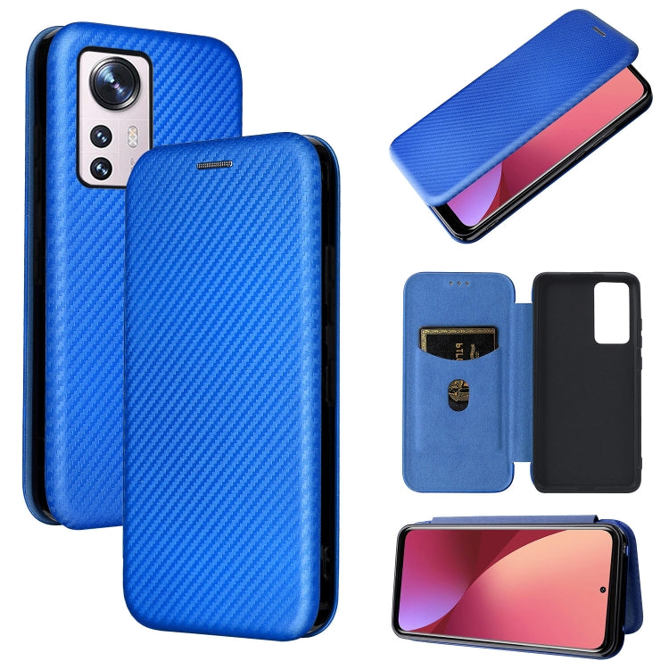 Carbon Fiber Texture Magnetic Horizontal Flip PU Phone Case, For Xiaomi 12 Pro