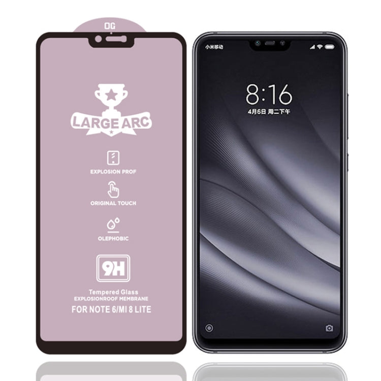 9H HD Large Arc High Alumina Full Screen Tempered Glass Film, For Xiaomi Redmi Note 8 HD(1 PC), For Xiaomi Redmi Note 8T (1 PC), For Xiaomi Mi 6X (1 PC), For Xiaomi Mi 8 Lite (1 PC), For Xiaomi Pocophone F1 (1 PC)