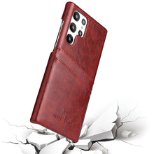 Load image into Gallery viewer, Fierre Shann Retro Oil Wax Texture PU Leather Phone Case with Card Slots, For Samsung Galaxy S22 Ultra 5G, For Samsung Galaxy S22+ 5G, For Samsung Galaxy S22 5G