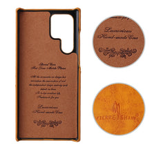 Load image into Gallery viewer, Fierre Shann Retro Oil Wax Texture PU Leather Phone Case with Card Slots, For Samsung Galaxy S22 Ultra 5G, For Samsung Galaxy S22+ 5G, For Samsung Galaxy S22 5G