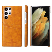 Load image into Gallery viewer, Fierre Shann Retro Oil Wax Texture PU Leather Phone Case with Card Slots, For Samsung Galaxy S22 Ultra 5G, For Samsung Galaxy S22+ 5G, For Samsung Galaxy S22 5G