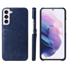 Load image into Gallery viewer, Fierre Shann Retro Oil Wax Texture PU Leather Phone Case with Card Slots, For Samsung Galaxy S22 Ultra 5G, For Samsung Galaxy S22+ 5G, For Samsung Galaxy S22 5G