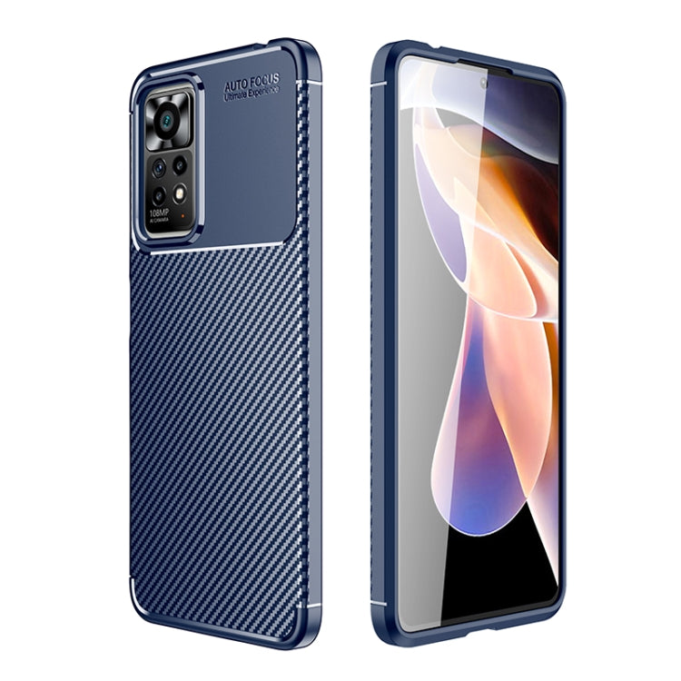 Carbon Fiber Texture Shockproof TPU Phone Case, For Xiaomi Redmi Note 11 Pro Overseas Version