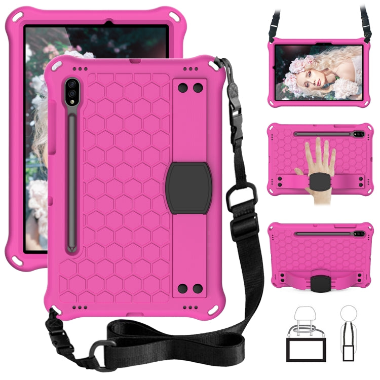 Honeycomb Design EVA + PC Tablet Case with Strap, For Samsung Galaxy Tab S8 / Tab S7