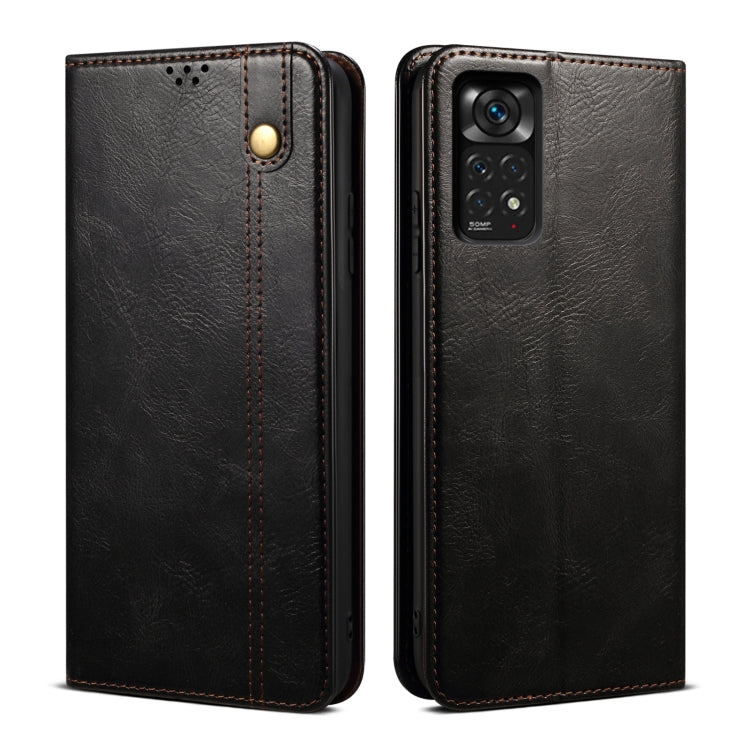 Oil Wax Crazy Horse Texture Leather Phone Case, For Xiaomi Redmi Note 11S / Note 11 Foreign Version
