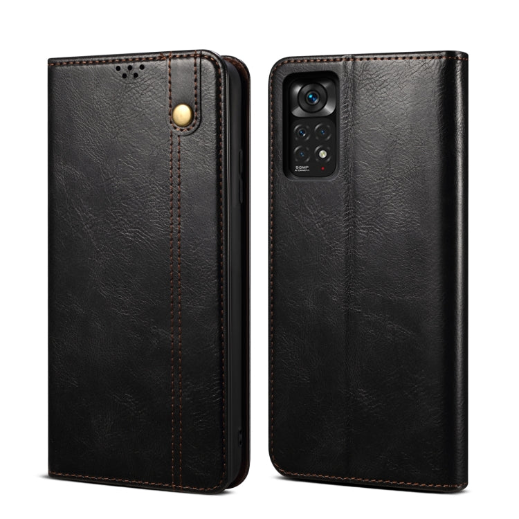 Oil Wax Crazy Horse Texture Leather Phone Case, For Xiaomi Redmi Note 11S / Note 11 Foreign Version