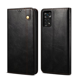 Oil Wax Crazy Horse Texture Leather Phone Case, For Xiaomi Redmi Note 11S / Note 11 Foreign Version
