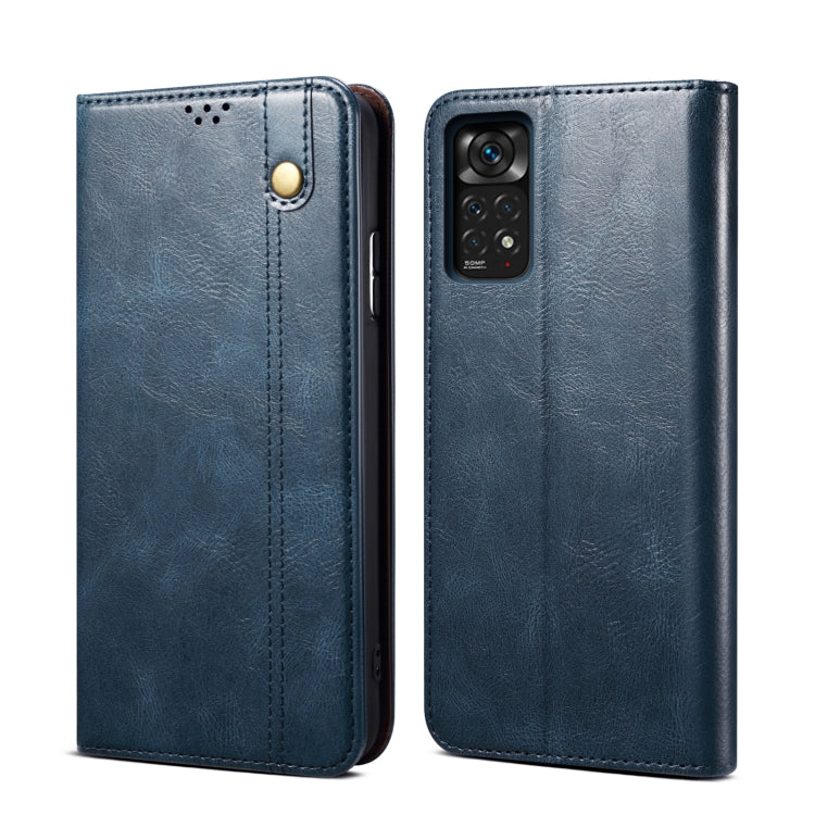 Oil Wax Crazy Horse Texture Leather Phone Case, For Xiaomi Redmi Note 11S / Note 11 Foreign Version