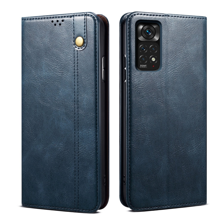 Oil Wax Crazy Horse Texture Leather Phone Case, For Xiaomi Redmi Note 11S / Note 11 Foreign Version