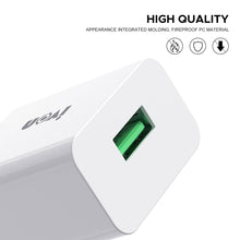 Load image into Gallery viewer, IVON AD-35 2 in 1 18W QC3.0 USB Port Travel Charger + 1m USB to 8 Pin Data Cable Set,, EU Plug, US Plug