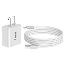 Load image into Gallery viewer, IVON AD-35 2 in 1 18W QC3.0 USB Port Travel Charger + 1m USB to 8 Pin Data Cable Set,, EU Plug, US Plug