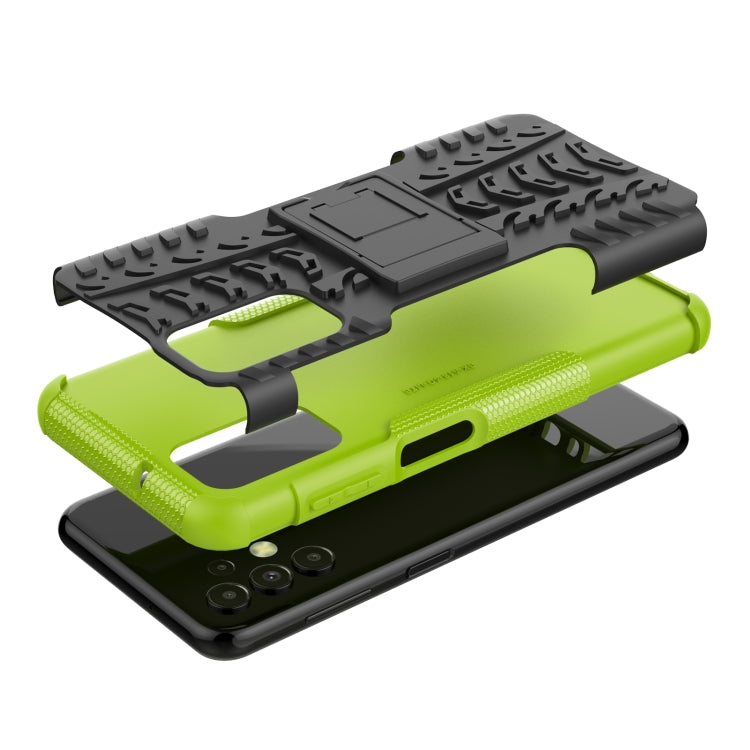 Tire Texture Shockproof TPU+PC Phone Case with Holder, For Samsung Galaxy A13 4G