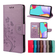 Load image into Gallery viewer, Butterfly Flower Pattern Flip Leather Phone Case, For Samsung Galaxy A23 5G
