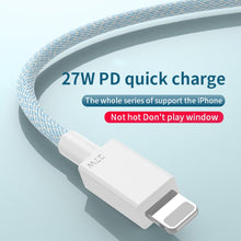 Load image into Gallery viewer, 27W PD USB-C / Type-C to 8 Pin Fast Charging Braided Data Cable, Cable Length: 1m, 27W